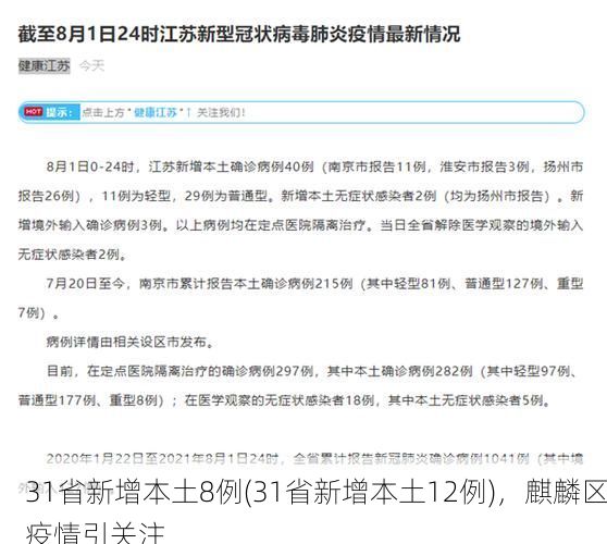 31省新增本土8例(31省新增本土12例)，麒麟区疫情引关注