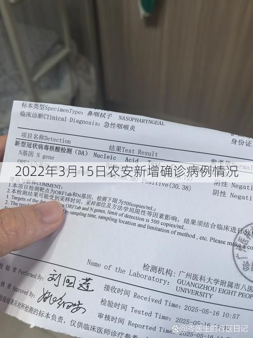 2022年3月15日农安新增确诊病例情况