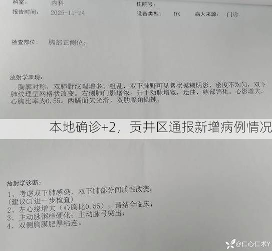 本地确诊+2，贡井区通报新增病例情况