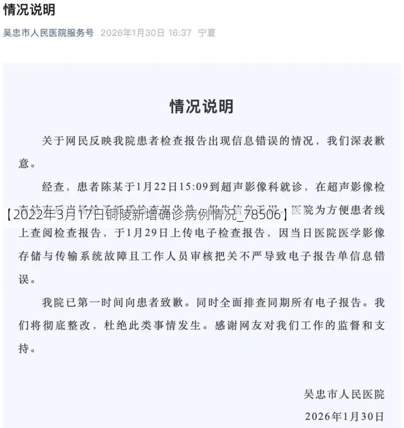 【2022年3月17日铜陵新增确诊病例情况_78506】
