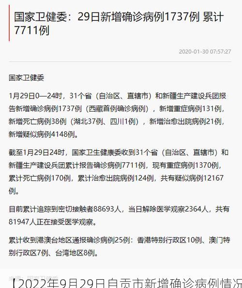 【2022年9月29日自贡市新增确诊病例情况】