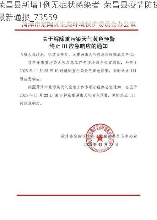 荣昌县新增1例无症状感染者  荣昌县疫情防控最新通报_73559