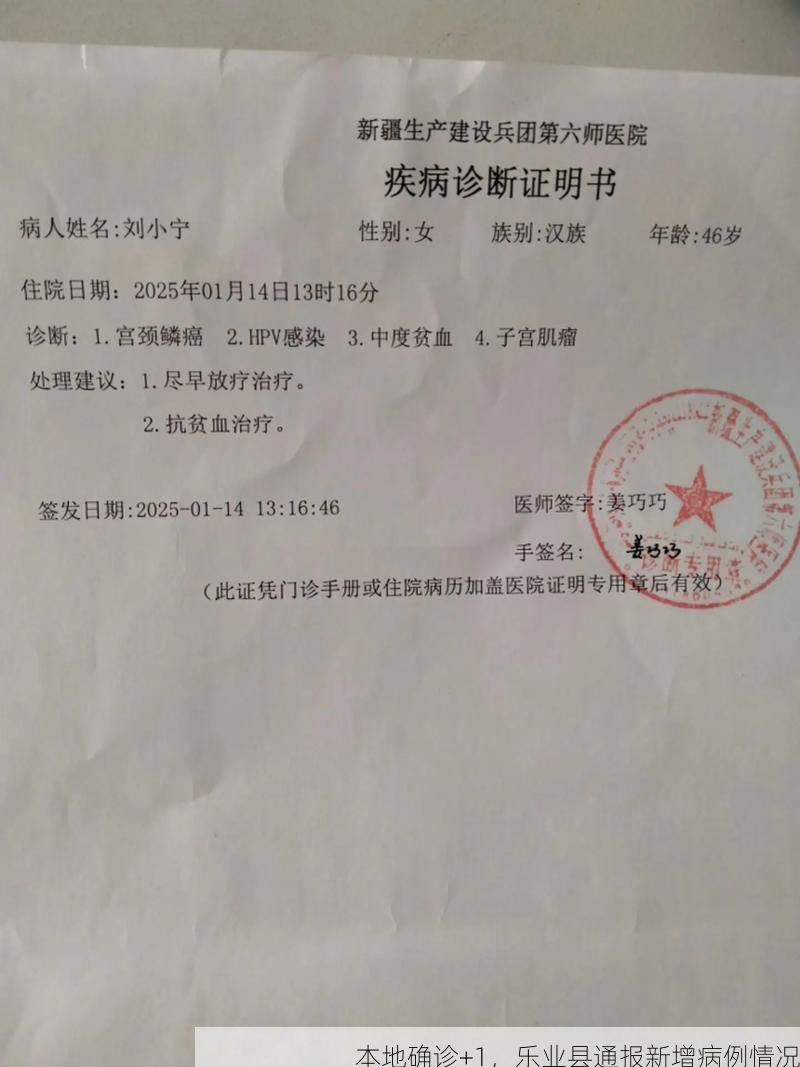 本地确诊+1，乐业县通报新增病例情况