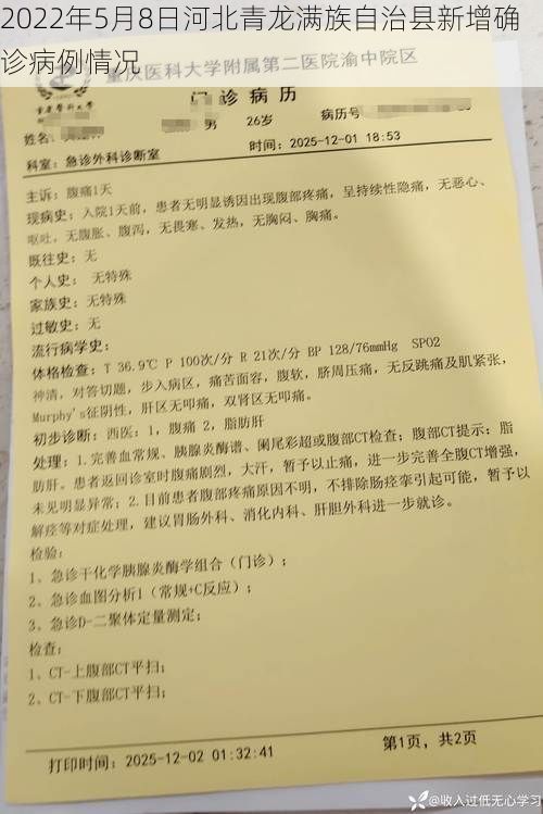 2022年5月8日河北青龙满族自治县新增确诊病例情况