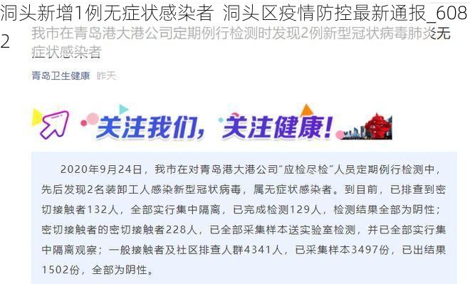 洞头新增1例无症状感染者  洞头区疫情防控最新通报_6082