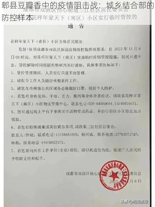 郫县豆瓣香中的疫情阻击战:城乡结合部的防控样本