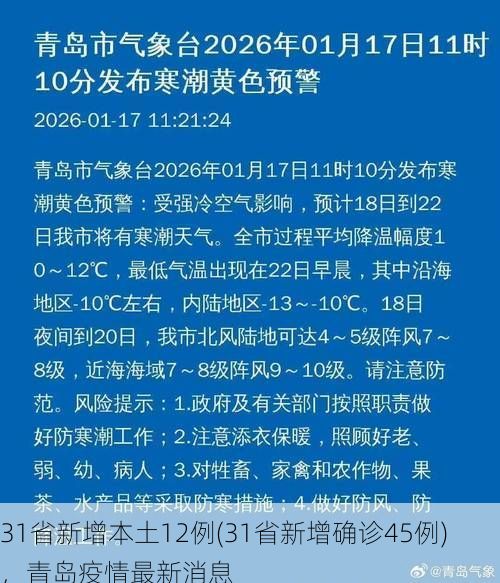 31省新增本土12例(31省新增确诊45例),青岛疫情最新消息