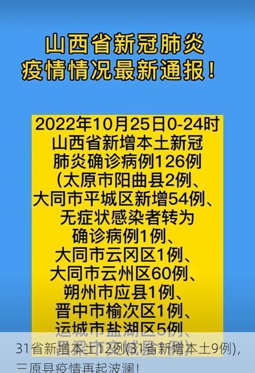 31省新增本土12例(31省新增本土9例)，三原县疫情再起波澜！