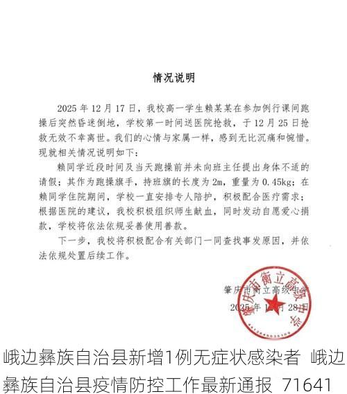 峨边彝族自治县新增1例无症状感染者  峨边彝族自治县疫情防控工作最新通报_71641