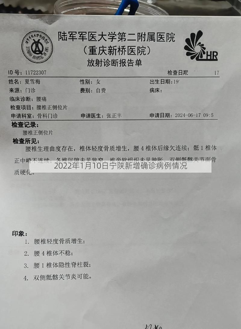 2022年1月10日宁陕新增确诊病例情况