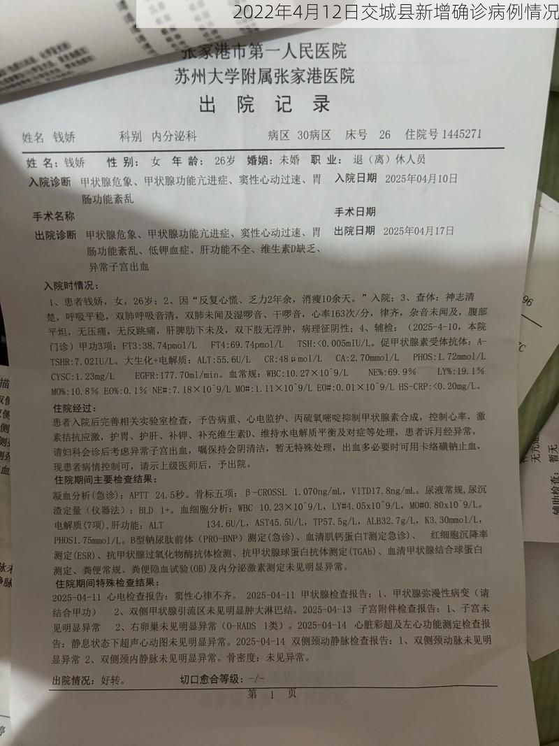 2022年4月12日交城县新增确诊病例情况