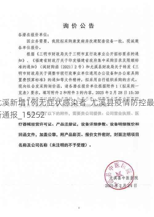 尤溪新增1例无症状感染者  尤溪县疫情防控最新通报_15252