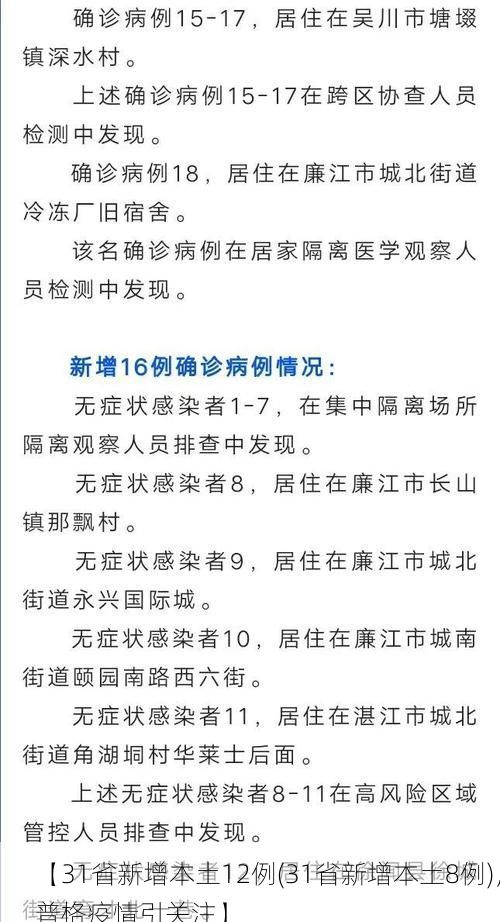 【31省新增本土12例(31省新增本土8例)，普格疫情引关注】