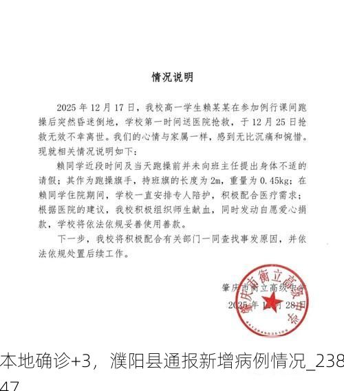 本地确诊+3，濮阳县通报新增病例情况_23847