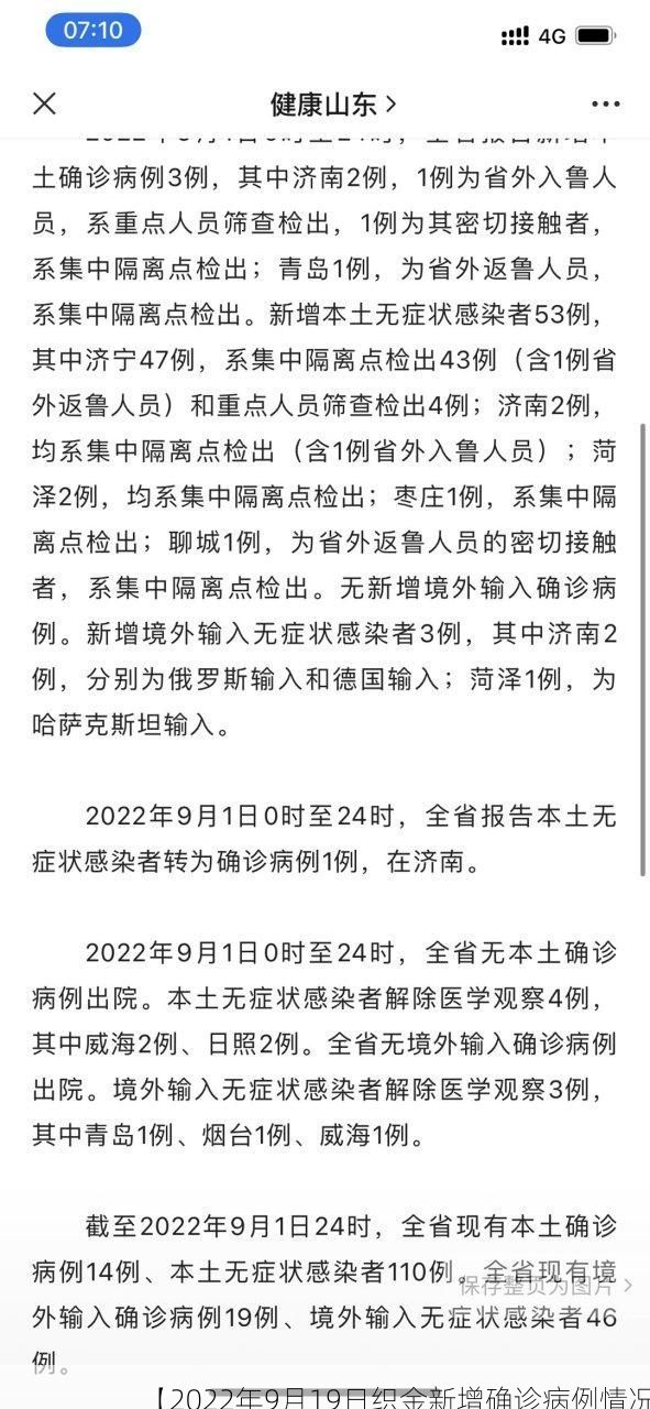 【2022年9月19日织金新增确诊病例情况】