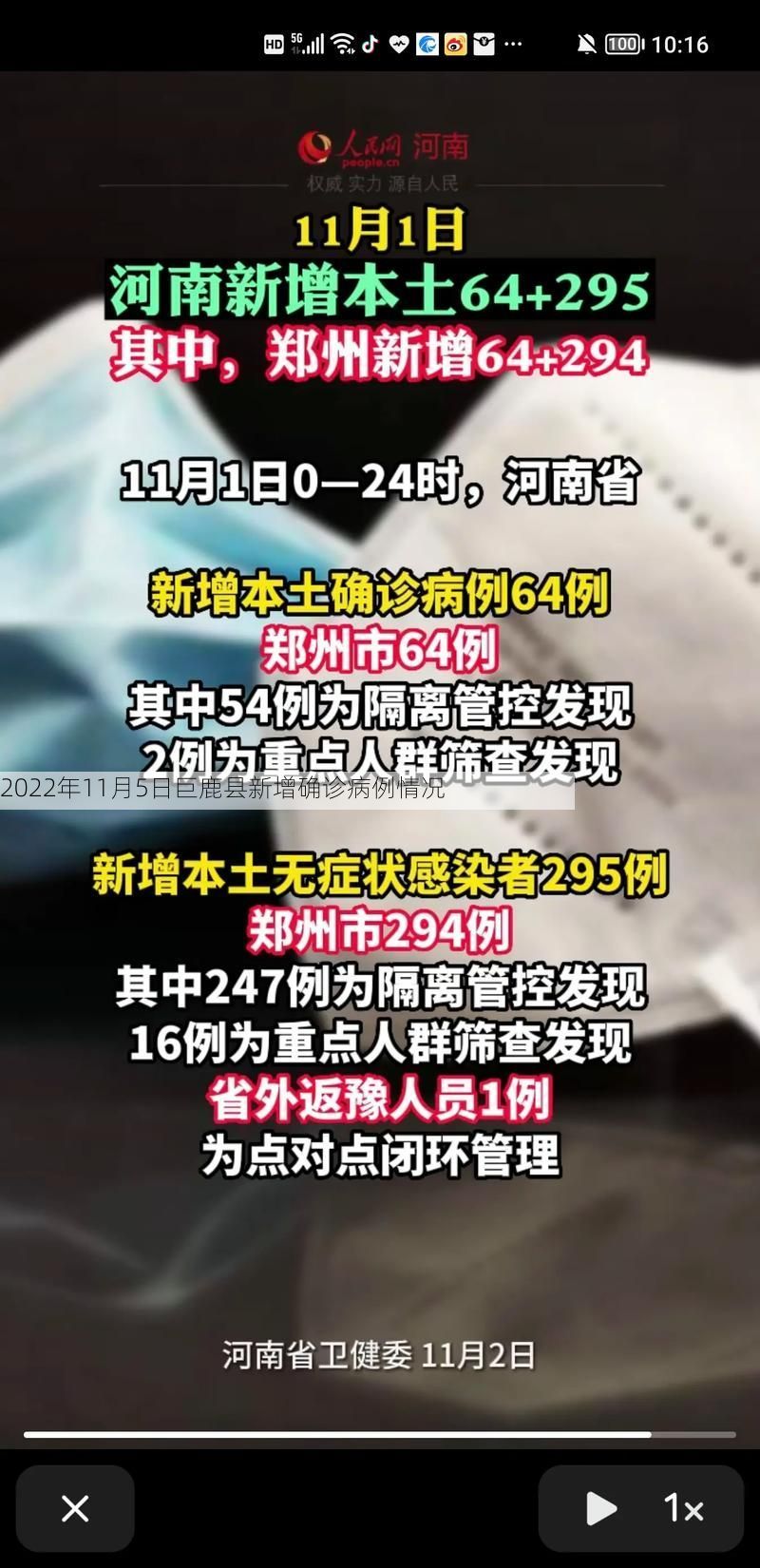 2022年11月5日巨鹿县新增确诊病例情况