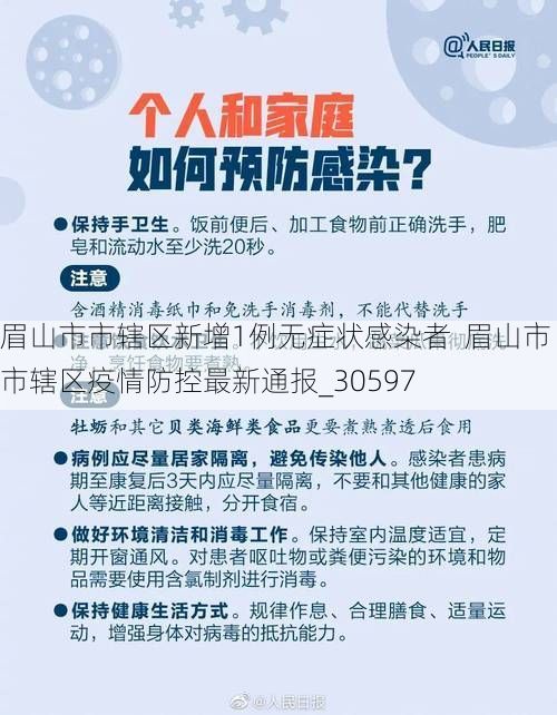 眉山市市辖区新增1例无症状感染者  眉山市市辖区疫情防控最新通报_30597