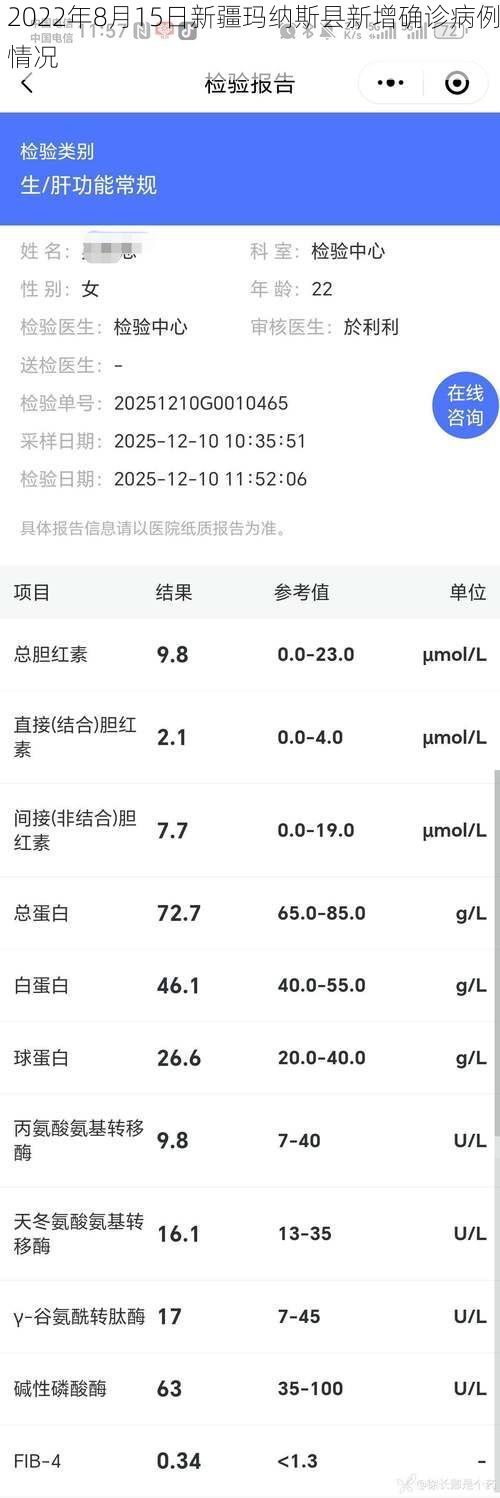 2022年8月15日新疆玛纳斯县新增确诊病例情况