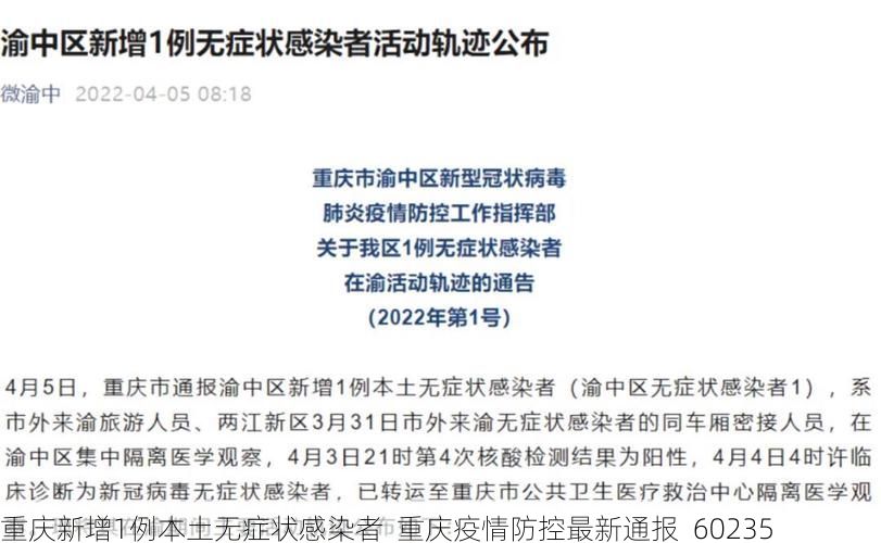 重庆新增1例本土无症状感染者 重庆疫情防控最新通报_60235