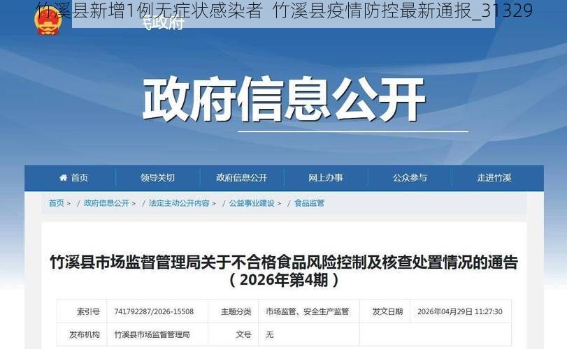 竹溪县新增1例无症状感染者 竹溪县疫情防控最新通报_31329