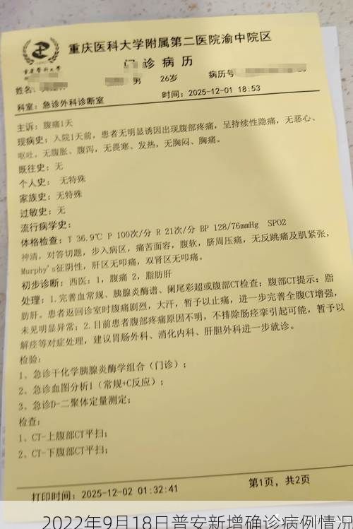 2022年9月18日普安新增确诊病例情况