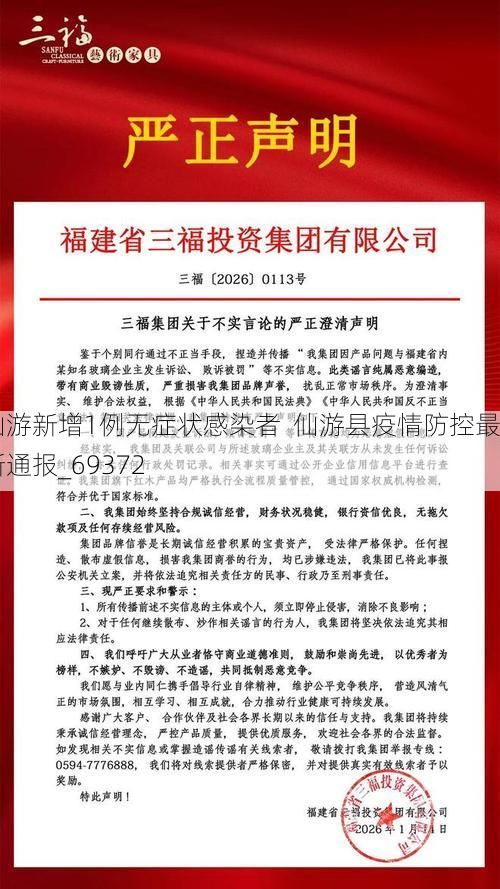 仙游新增1例无症状感染者  仙游县疫情防控最新通报_69372