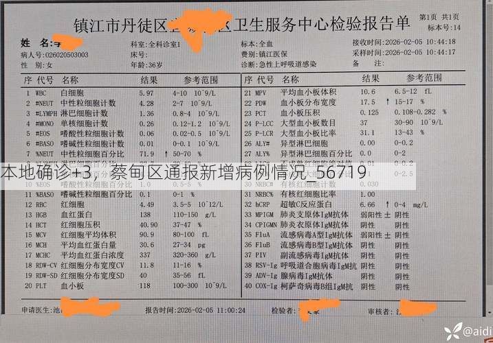 本地确诊+3,蔡甸区通报新增病例情况_56719