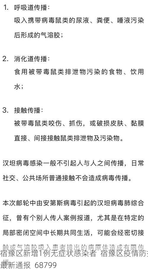 宿豫区新增1例无症状感染者  宿豫区疫情防控最新通报_68799