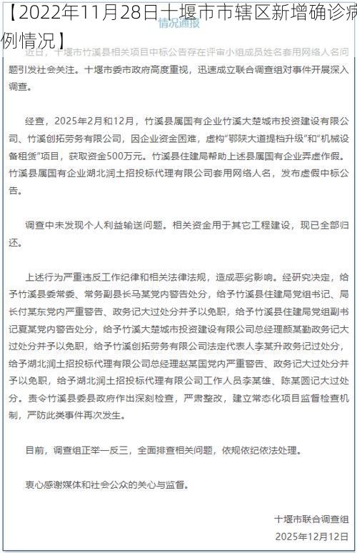 【2022年11月28日十堰市市辖区新增确诊病例情况】