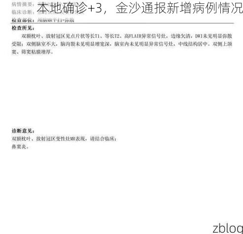 本地确诊+3,金沙通报新增病例情况