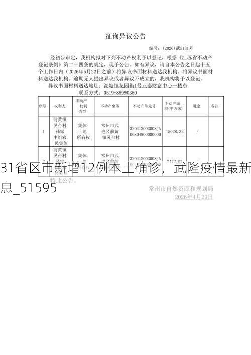 31省区市新增12例本土确诊，武隆疫情最新消息_51595