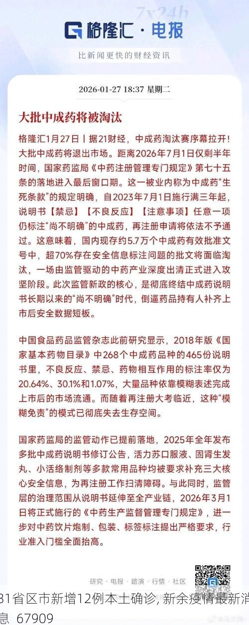 31省区市新增12例本土确诊, 新余疫情最新消息_67909