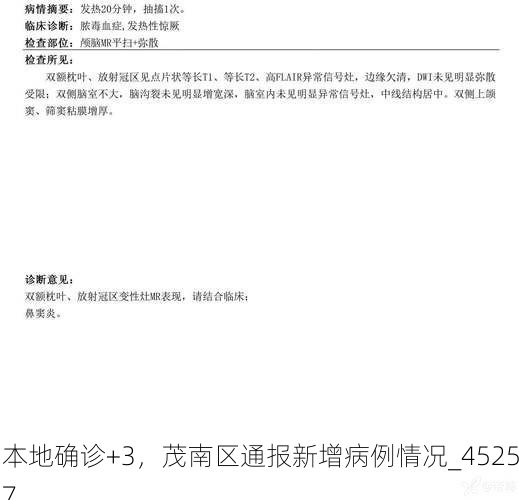 本地确诊+3,茂南区通报新增病例情况_45257