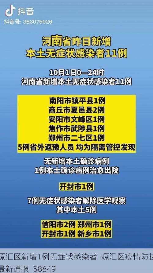 源汇区新增1例无症状感染者 源汇区疫情防控最新通报_58649