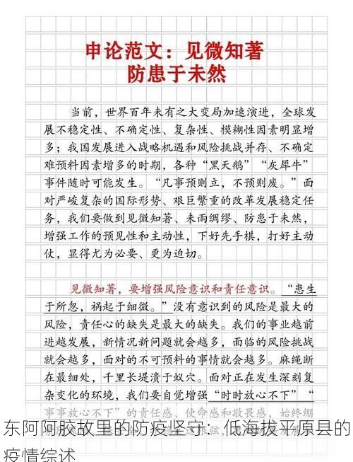 东阿阿胶故里的防疫坚守:低海拔平原县的疫情综述