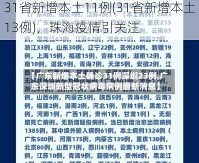31省新增本土11例(31省新增本土13例),珠海疫情引关注