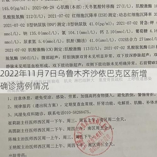 2022年11月7日乌鲁木齐沙依巴克区新增确诊病例情况
