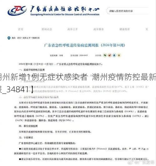 【潮州新增1例无症状感染者  潮州疫情防控最新通报_34841】