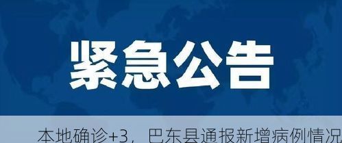 本地确诊+3,巴东县通报新增病例情况
