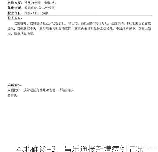 本地确诊+3,昌乐通报新增病例情况