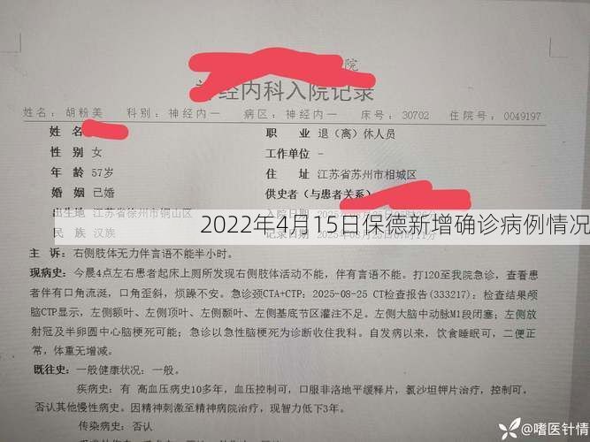 2022年4月15日保德新增确诊病例情况