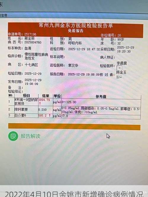 2022年4月10日余姚市新增确诊病例情况